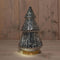 Anna's Collection - Kerstboompje glas 10led op batterij met timer 28.5x15 cm metallic antraciet