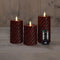 Anna's Collection - Stompkaars swirl wax led bewegende vlam met afstandsbediening set van 3 d7.5h...