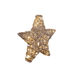 Anna's Collection - Ster jute/katoen 10led warm wit op batterij met timer 30x5 cm