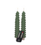 Anna's Collection - Dinerkaars kerstboom wax led 3d vlam op batterij met afstandsbediening 2 stuk...