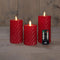 Anna's Collection - Stompkaars swirl wax led bewegende vlam met afstandsbediening set van 3 d7.5h...