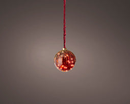 Lumineo - microled bal bo d14h14 cm rood/klassiek warm kerstverlichting