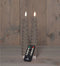 Anna's Collection - Dinerkaars kerstboom wax led 3d vlam op batterij met afstandsbediening 2 stuk...