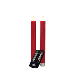 Anna's Collection - Dinerkaars ribbel wax led bewegende vlam op batterij met afstandsbediening 2...