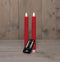 Anna's Collection - Dinerkaars ribbel wax led bewegende vlam op batterij met afstandsbediening 2...