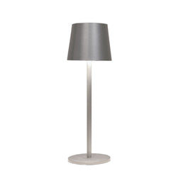 Anna's Collection - Draadloze tafellamp warm wit dimbaar led inclusief usb kabel 27.5x9 cm zilver