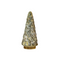 Anna's Collection - Kerstboompje glas 10led op batterij met timer 28.5x13 cm metallic goud