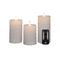 Anna's Collection - Stompkaars swirl wax led bewegende vlam met afstandsbediening set van 3 d7.5h...