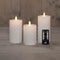 Anna's Collection - Stompkaars swirl wax led bewegende vlam met afstandsbediening set van 3 d7.5h...