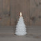 Anna's Collection - Kaars kerstboom wax led 3d vlam op batterij met timer d8.5h15 cm wit