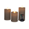 Anna's Collection - Stompkaars ribbel wax led bewegende vlam met afstandsbediening set van 3 d7.5...