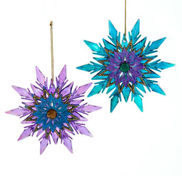 Kurt S. Adler - Ornament plastic paars hart l11cm