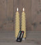 Anna's Collection - Dinerkaars kerstboom wax led 3d vlam op batterij met afstandsbediening 2 stuk...
