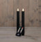 Anna's Collection - Dinerkaars ribbel wax led bewegende vlam op batterij met afstandsbediening 2...