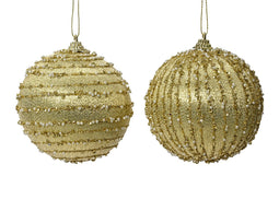 Decoris - Kerstbal foam d10 cm licht goud a2 kerst
