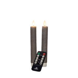 Anna's Collection - Dinerkaars wax led bewegende vlam op batterij met afstandsbediening 2 stuks h...
