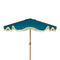 Hortus - Strandparasol bloemenprint franjes blauw - diameter220 cm