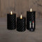 Anna's Collection - Stompkaars swirl wax led bewegende vlam met afstandsbediening set van 3 d7.5h...
