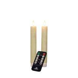 Anna's Collection - Dinerkaars wax led bewegende vlam op batterij met afstandsbediening 2 stuks h...