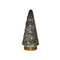 Anna's Collection - Kerstboompje glas 10led op batterij met timer 24.5x10.5 cm metallic antraciet