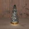 Anna's Collection - Kerstboompje glas 10led op batterij met timer 24.5x10.5 cm metallic antraciet