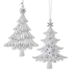 Kurt S. Adler - Ornament plastic wit kerstboom l12.5cm