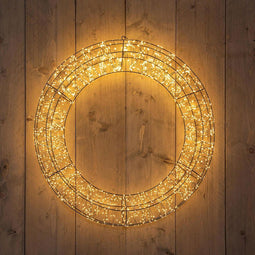 Anna's Collection - Krans zwart 70 cmx12 cm/2400led classic warm , 5m aanloopsnoer, aan / dimmer...
