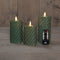 Anna's Collection - Stompkaars swirl wax led bewegende vlam met afstandsbediening set van 3 d7.5h...