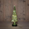 Anna's Collection - Kerstboompje glas led op batterij met timer 34x11 cm groen