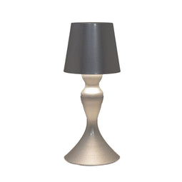 Anna's Collection - Draadloze tafellamp warm wit dimbaar led inclusief usb kabel 26x11 cm zilver