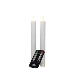 Anna's Collection - Dinerkaars ribbel wax led bewegende vlam op batterij met afstandsbediening 2...