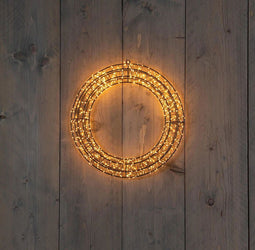 Anna's Collection - Krans metaal 800led flash ip44 trafo met timer en dimmer 36x5 cm classic warm