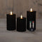 Anna's Collection - Stompkaars ribbel wax led bewegende vlam met afstandsbediening set van 3 d7.5...