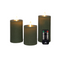 Anna's Collection - Stompkaars ribbel wax led bewegende vlam met afstandsbediening set van 3 d7.5...