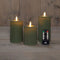Anna's Collection - Stompkaars ribbel wax led bewegende vlam met afstandsbediening set van 3 d7.5...