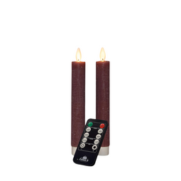 Anna's Collection - Dinerkaars wax led bewegende vlam op batterij met afstandsbediening 2 stuks h...