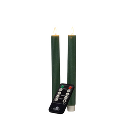 Anna's Collection - Dinerkaars ribbel wax led bewegende vlam op batterij met afstandsbediening 2...