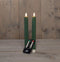Anna's Collection - Dinerkaars ribbel wax led bewegende vlam op batterij met afstandsbediening 2...