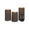 Anna's Collection - Stompkaars swirl wax led bewegende vlam met afstandsbediening set van 3 d7.5h...