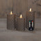 Anna's Collection - Stompkaars swirl wax led bewegende vlam met afstandsbediening set van 3 d7.5h...
