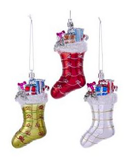 Kurt S. Adler - Ornament pvc sok h12.5 cm goud/rood/zilver