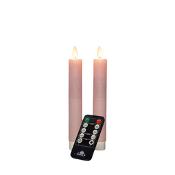 Anna's Collection - Dinerkaars wax led bewegende vlam op batterij met afstandsbediening 2 stuks h...