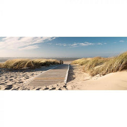 Hortus - Tuinposter houten pad in duin 110x45 sterren
