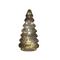 Anna's Collection - Kerstboompje glas 10led op batterij met timer 18.5x9.5 cm grijs