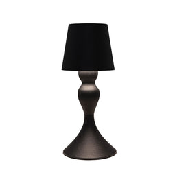 Anna's Collection - Draadloze tafellamp warm wit dimbaar led inclusief usb kabel 26x11 cm mat zwart