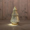 Anna's Collection - Kerstboompje glas 10led op batterij met timer 28.5x15 cm metallic goud