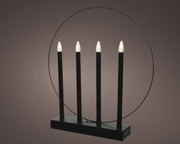 Lumineo - LED raamdeco BO l8b42h45c zwart/wit kerstverlichting