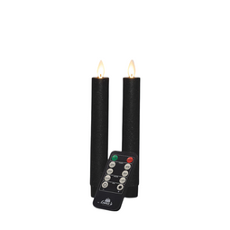 Anna's Collection - Dinerkaars wax led bewegende vlam op batterij met afstandsbediening 2 stuks h...