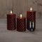 Anna's Collection - Stompkaars swirl wax led 3d vlam op batterij met afstandbediening set van 3 d...