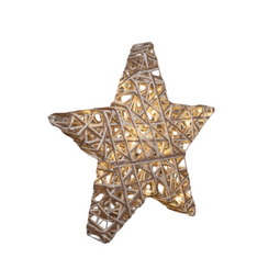Anna's Collection - Ster jute/katoen 15led warm wit op batterij met timer 40x5 cm